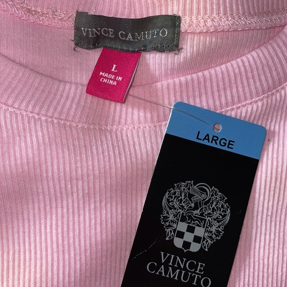 NWT Vince Camuto Pink Blush Ribbed Top. Size Large - Picture 3 of 5